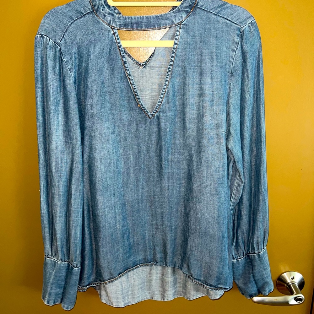Faux Denim Top